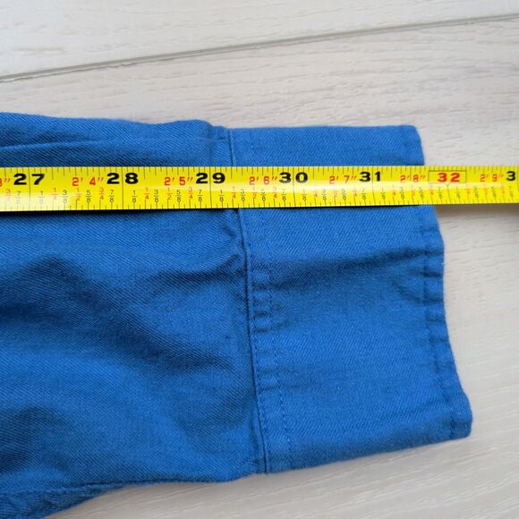 Viyella Shirt Mens L Traditional Fit Cotton Wool Long Sleeve Made in Canada - Picture 8 of 9